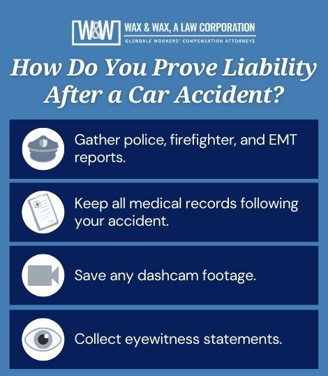 how do you prove liability after a car accident infographic